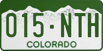 CO license plate 015NTH
