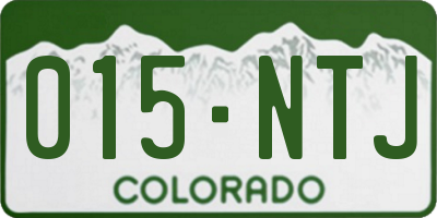 CO license plate 015NTJ