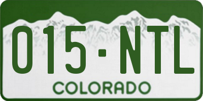 CO license plate 015NTL