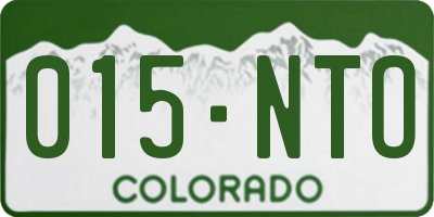CO license plate 015NTO