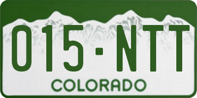 CO license plate 015NTT