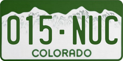 CO license plate 015NUC