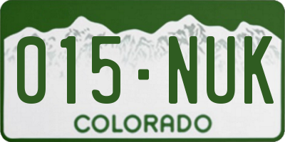 CO license plate 015NUK