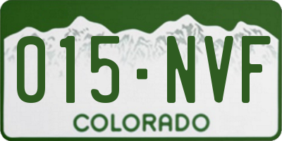 CO license plate 015NVF