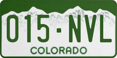 CO license plate 015NVL