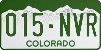 CO license plate 015NVR