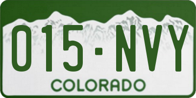 CO license plate 015NVY