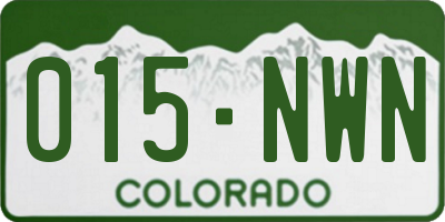 CO license plate 015NWN