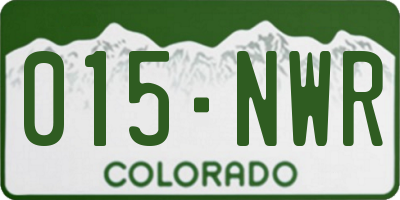 CO license plate 015NWR