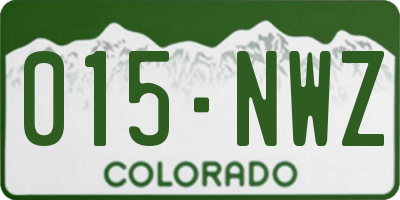 CO license plate 015NWZ