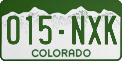 CO license plate 015NXK