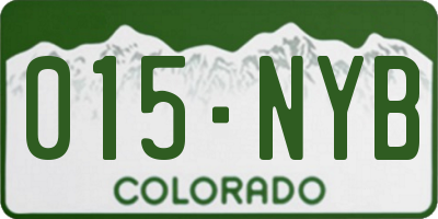 CO license plate 015NYB
