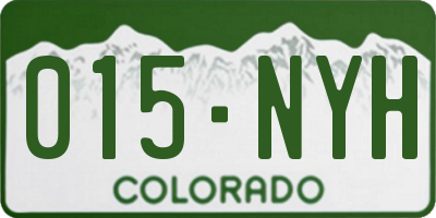 CO license plate 015NYH