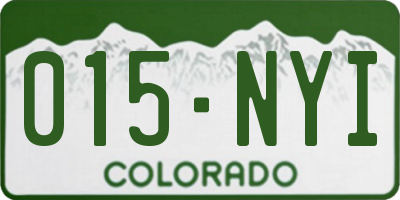 CO license plate 015NYI