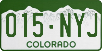 CO license plate 015NYJ