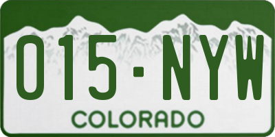 CO license plate 015NYW