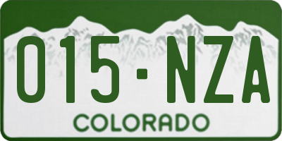 CO license plate 015NZA