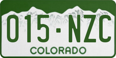 CO license plate 015NZC