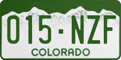 CO license plate 015NZF