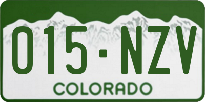 CO license plate 015NZV