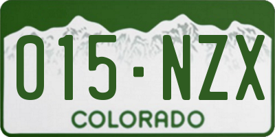 CO license plate 015NZX