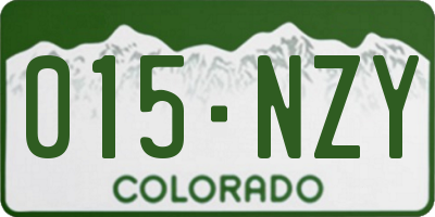 CO license plate 015NZY