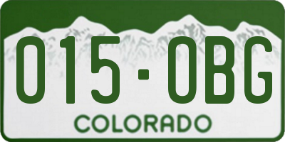 CO license plate 015OBG