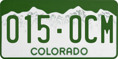 CO license plate 015OCM