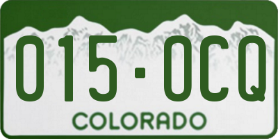 CO license plate 015OCQ