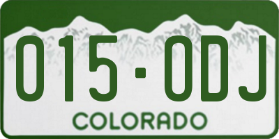 CO license plate 015ODJ