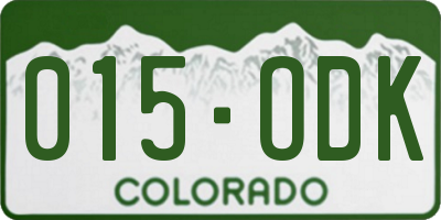 CO license plate 015ODK