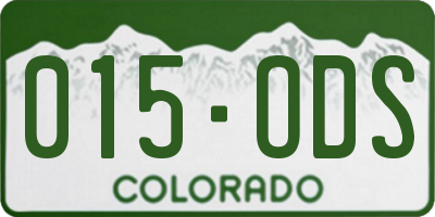 CO license plate 015ODS