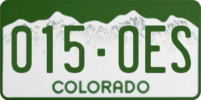 CO license plate 015OES