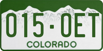 CO license plate 015OET