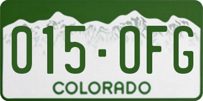 CO license plate 015OFG