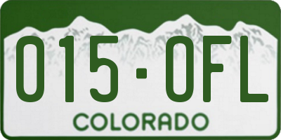 CO license plate 015OFL