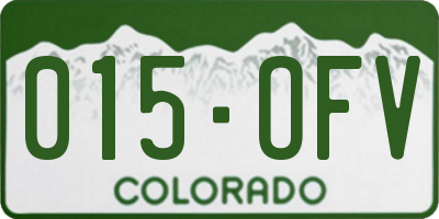 CO license plate 015OFV
