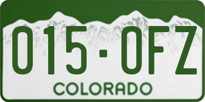 CO license plate 015OFZ