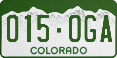 CO license plate 015OGA