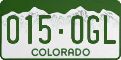 CO license plate 015OGL