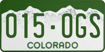 CO license plate 015OGS