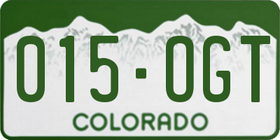 CO license plate 015OGT
