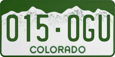 CO license plate 015OGU