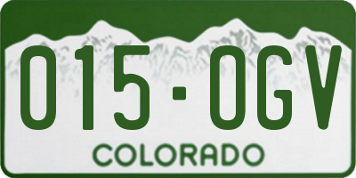 CO license plate 015OGV