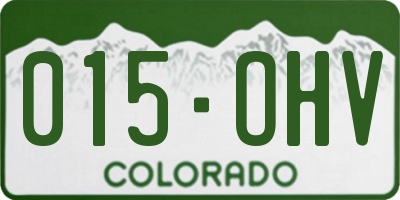 CO license plate 015OHV