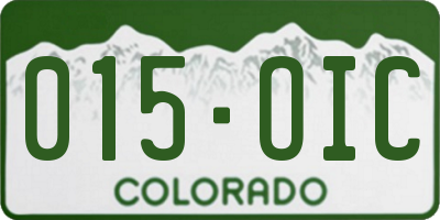 CO license plate 015OIC