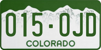CO license plate 015OJD