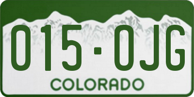 CO license plate 015OJG