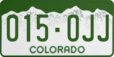 CO license plate 015OJJ