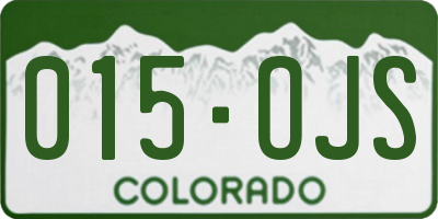 CO license plate 015OJS